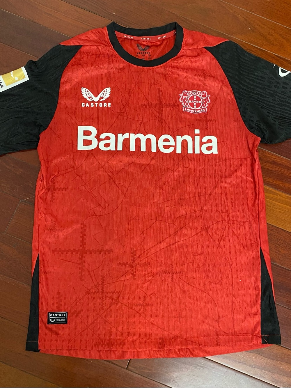 Castore Bayer Leverkusen Red and Black Men's Soccer Jersey 10 Wirtz